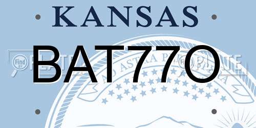 BAT77O Kansas License Plate