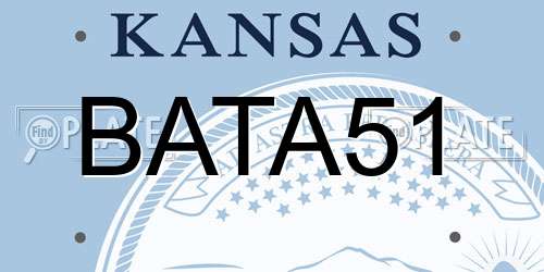 BATA51 Kansas License Plate