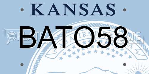 BATO58 Kansas License Plate