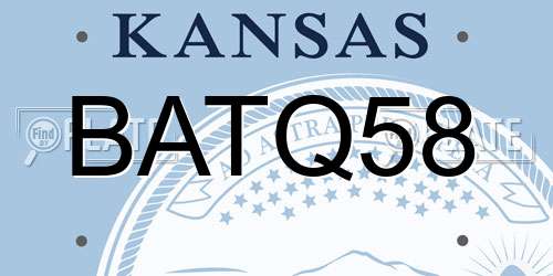 BATQ58 Kansas License Plate