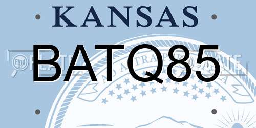 BATQ85 Kansas License Plate