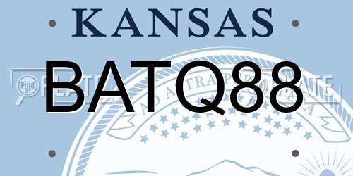 BATQ88 Kansas License Plate