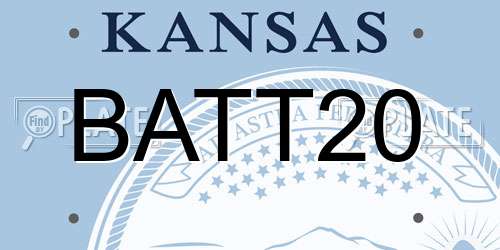 BATT20 Kansas License Plate