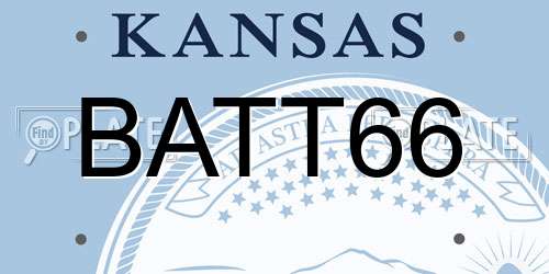 BATT66 Kansas License Plate