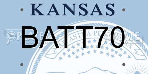 BATT70 Kansas License Plate