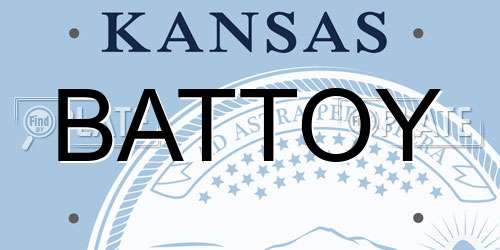 BATTOY Kansas License Plate
