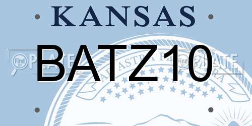 BATZ10 Kansas License Plate