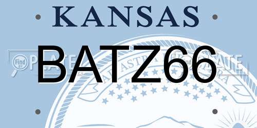 BATZ66 Kansas License Plate