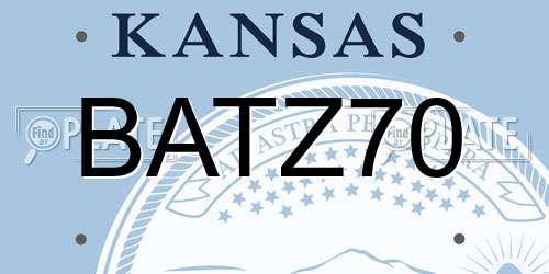 BATZ70 Kansas License Plate