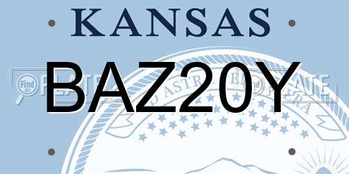 BAZ20Y Kansas License Plate