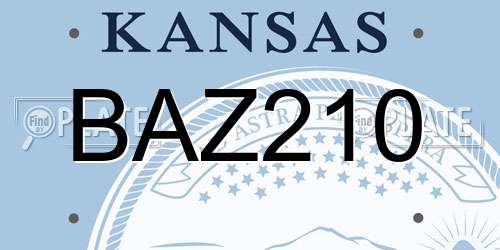 BAZ210 Kansas License Plate