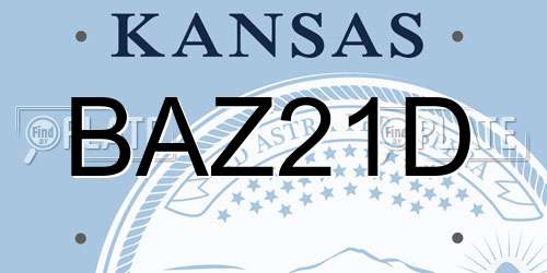 BAZ21D Kansas License Plate