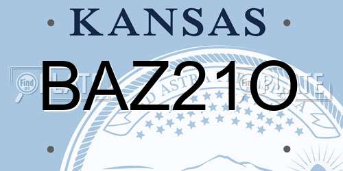BAZ21O Kansas License Plate