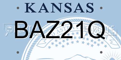 BAZ21Q Kansas License Plate
