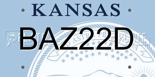 BAZ22D Kansas License Plate