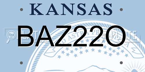 BAZ22O Kansas License Plate