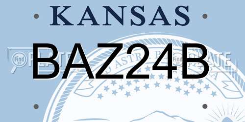 BAZ24B Kansas License Plate