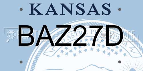 BAZ27D Kansas License Plate