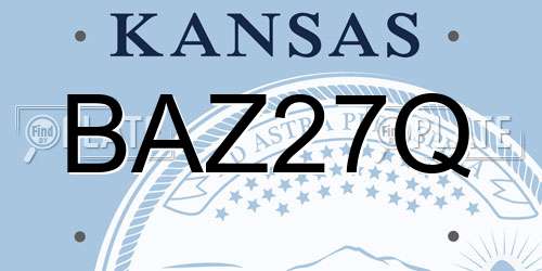 BAZ27Q Kansas License Plate