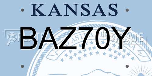 BAZ70Y Kansas License Plate