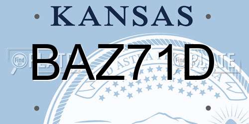 BAZ71D Kansas License Plate