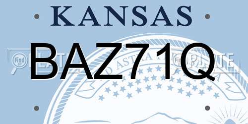 BAZ71Q Kansas License Plate