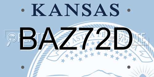 BAZ72D Kansas License Plate