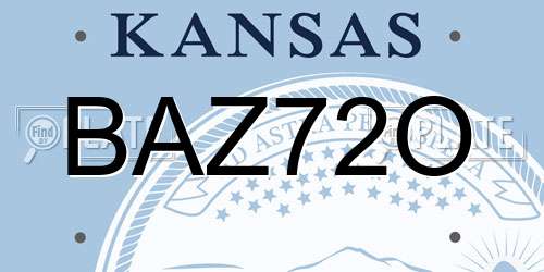 BAZ72O Kansas License Plate