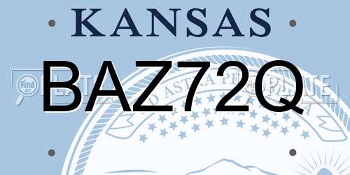 BAZ72Q Kansas License Plate