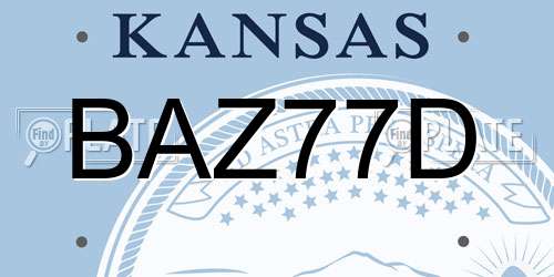 BAZ77D Kansas License Plate