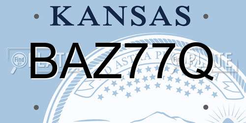 BAZ77Q Kansas License Plate