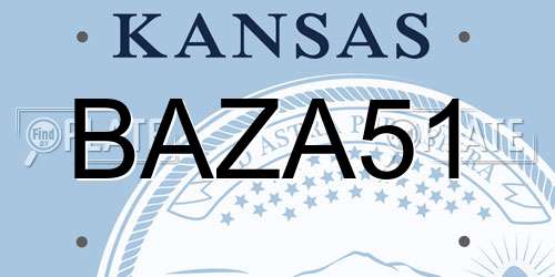 BAZA51 Kansas License Plate