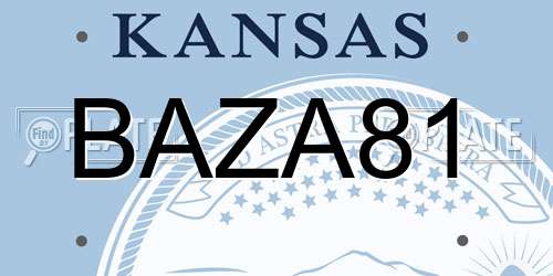 BAZA81 Kansas License Plate