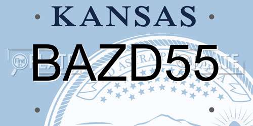 BAZD55 Kansas License Plate