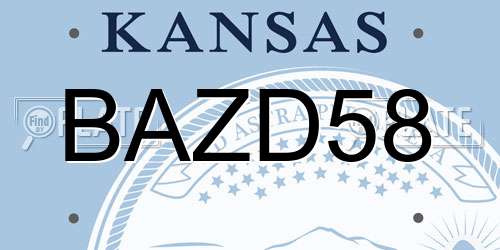 BAZD58 Kansas License Plate