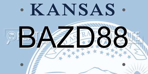 BAZD88 Kansas License Plate