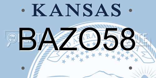 BAZO58 Kansas License Plate