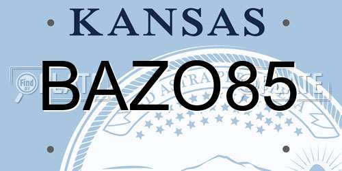 BAZO85 Kansas License Plate