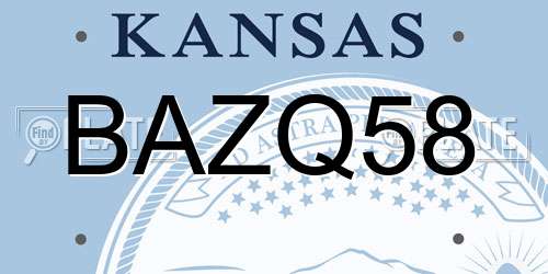 BAZQ58 Kansas License Plate