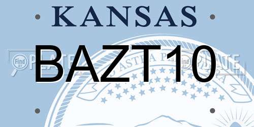 BAZT10 Kansas License Plate