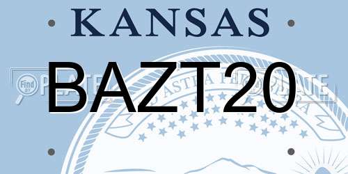 BAZT20 Kansas License Plate