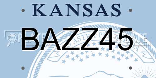 BAZZ45 Kansas License Plate