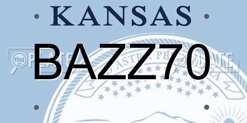 BAZZ70 Kansas License Plate
