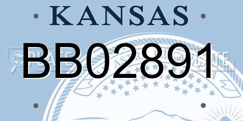 BB02891 Kansas License Plate