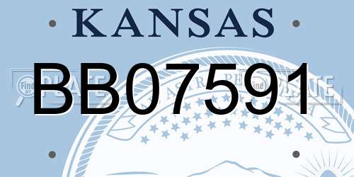 BB07591 Kansas License Plate