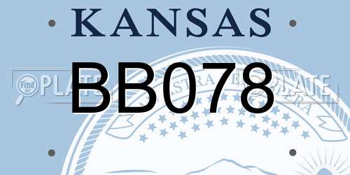 BB078 Kansas License Plate