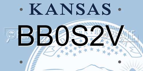 BB0S2V Kansas License Plate