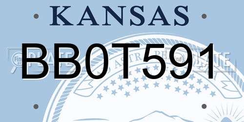 BB0T591 Kansas License Plate