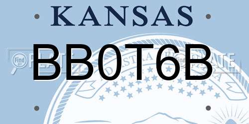 BB0T6B Kansas License Plate