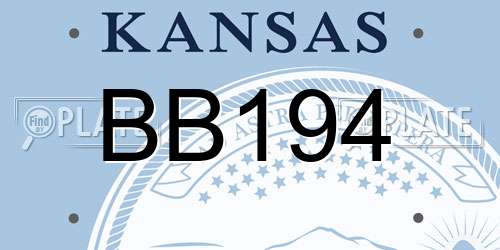 BB194 Kansas License Plate